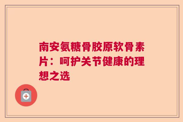 南安氨糖骨胶原软骨素片：呵护关节健康的理想之选