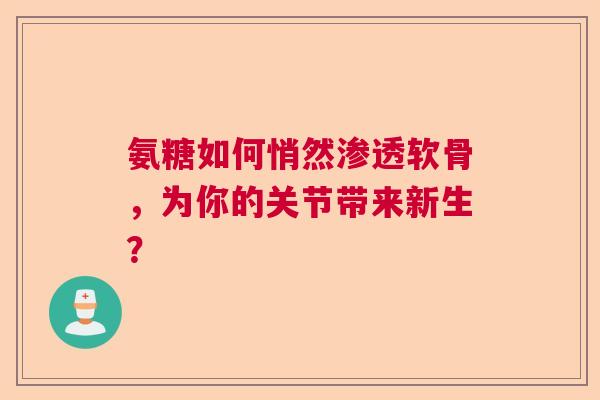 氨糖如何悄然渗透软骨，为你的关节带来新生？