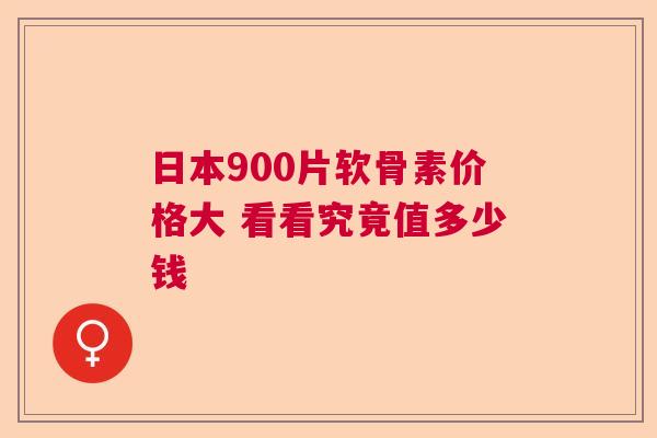 日本900片软骨素价格大 看看究竟值多少钱