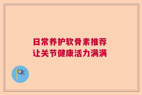 日常养护软骨素推荐 让关节健康活力满满