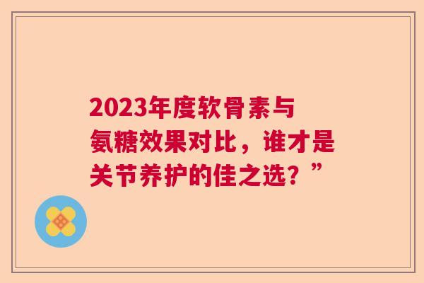 2023年度软骨素与氨糖效果对比，谁才是关节养护的佳之选？”