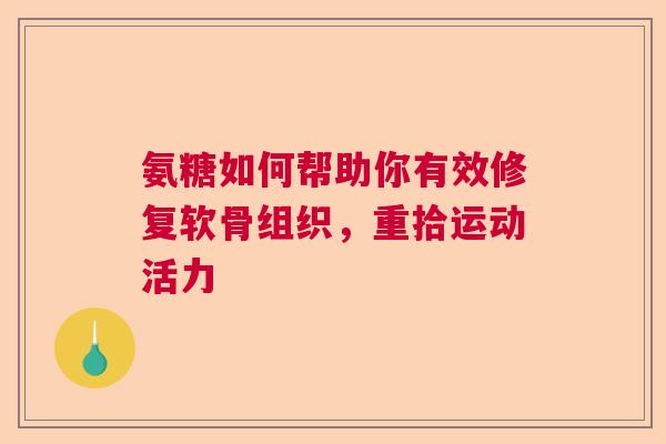 氨糖如何帮助你有效修复软骨组织,重拾运动活力 氨糖如何帮助你有效修复软骨组织,重拾运动活力