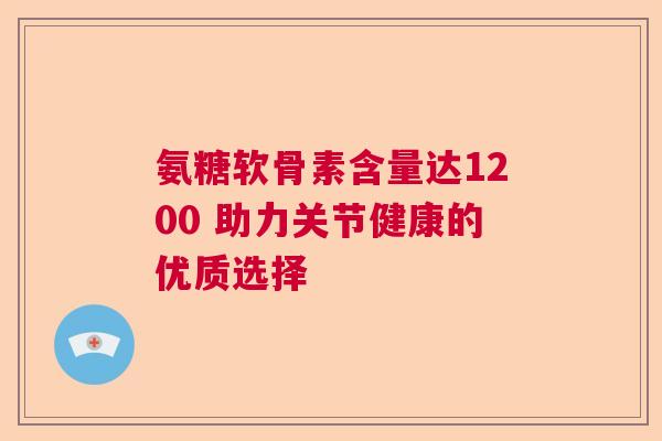氨糖软骨素含量达1200 助力关节健康的优质选择