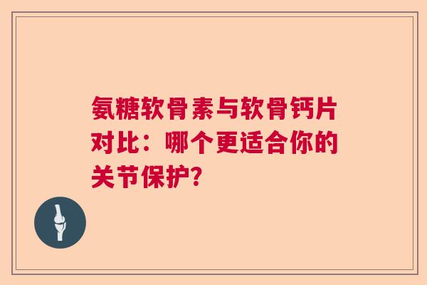 氨糖软骨素与软骨钙片对比：哪个更适合你的关节保护？