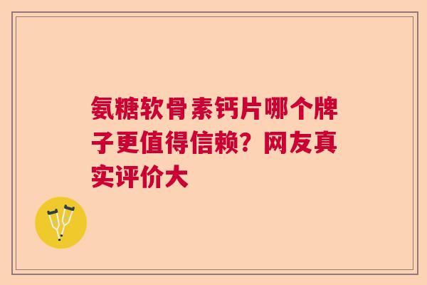 氨糖软骨素钙片哪个牌子更值得信赖？网友真实评价大