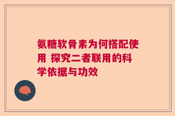 氨糖软骨素为何搭配使用 探究二者联用的科学依据与功效