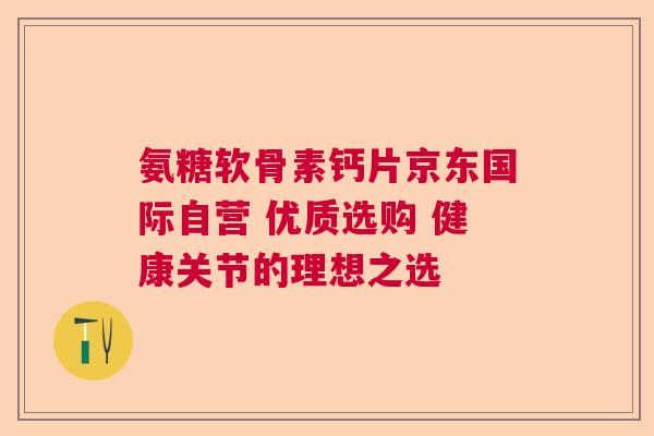 氨糖软骨素钙片京东国际自营 优质选购 健康关节的理想之选 氨糖软骨素钙片京东国际自营 优质选购 健康关节的理想之选