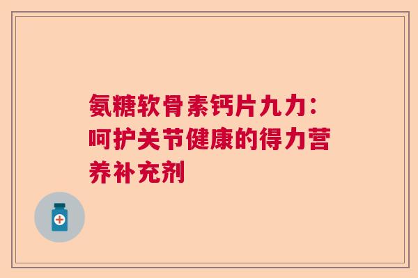 氨糖软骨素钙片九力：呵护关节健康的得力营养补充剂