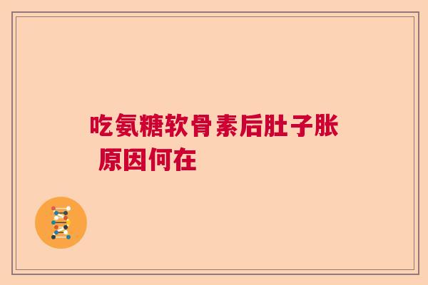 吃氨糖软骨素后肚子胀 原因何在