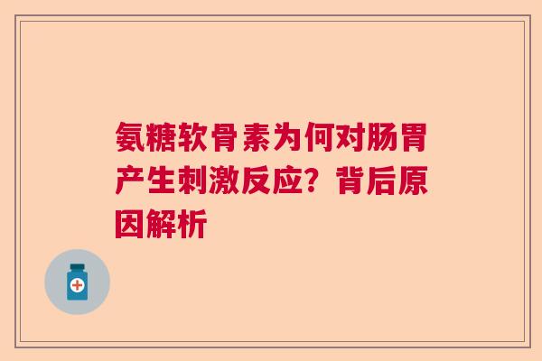 氨糖软骨素为何对肠胃产生刺激反应？背后原因解析