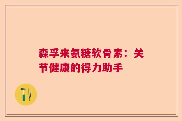 森孚来氨糖软骨素：关节健康的得力助手