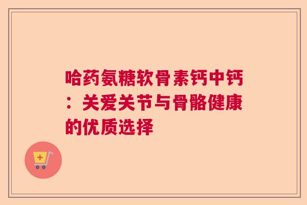哈药氨糖软骨素钙中钙：关爱关节与骨骼健康的优质选择