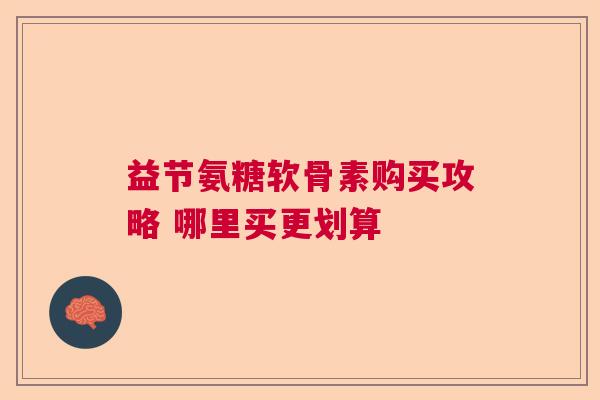 益节氨糖软骨素购买攻略 哪里买更划算
