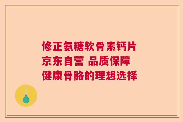 修正氨糖软骨素钙片 京东自营 品质保障 健康骨骼的理想选择