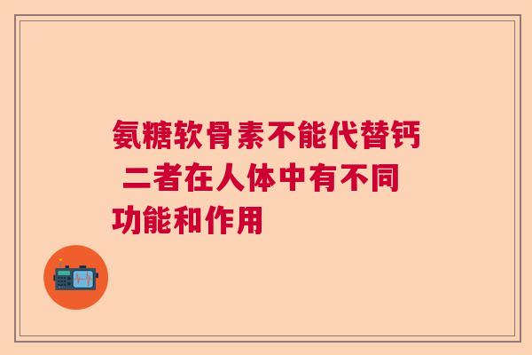 氨糖软骨素不能代替钙 二者在人体中有不同功能和作用