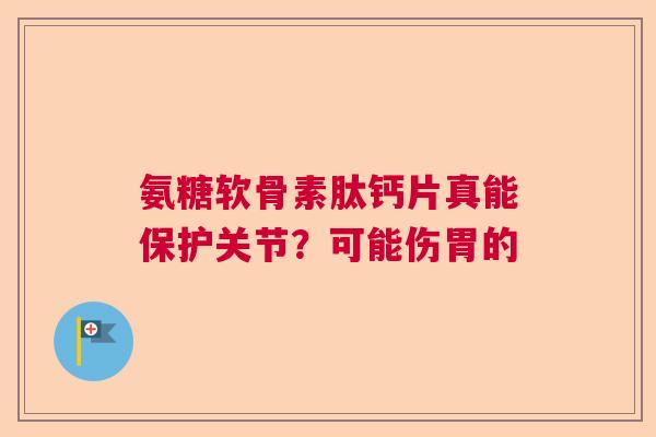 氨糖软骨素肽钙片真能保护关节？可能伤胃的