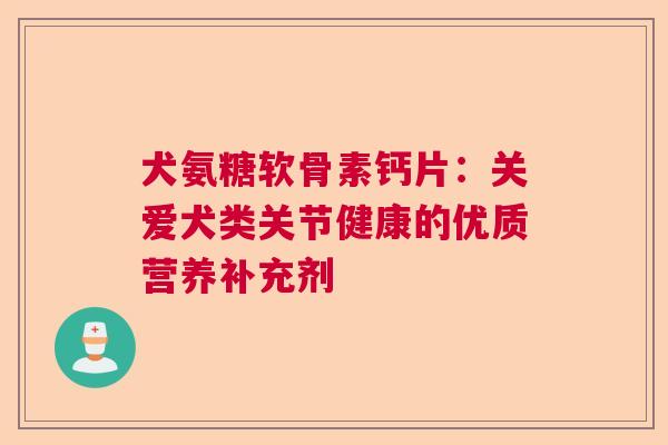 犬氨糖软骨素钙片：关爱犬类关节健康的优质营养补充剂