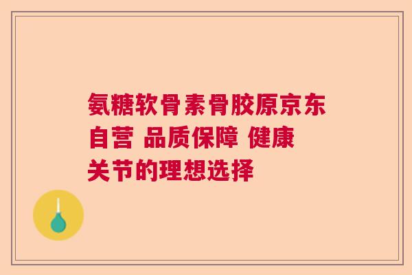 氨糖软骨素骨胶原京东自营 品质保障 健康关节的理想选择