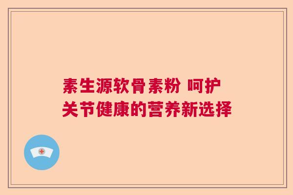 素生源软骨素粉 呵护关节健康的营养新选择