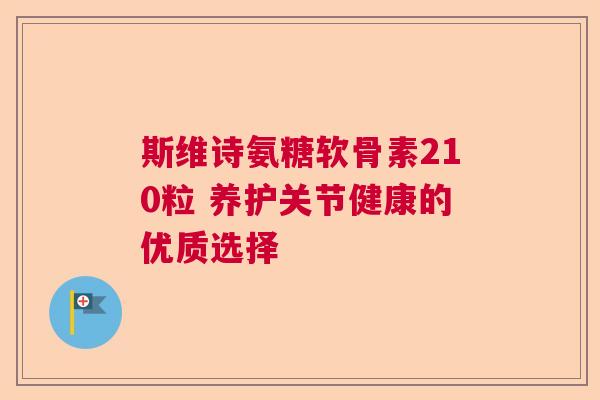 斯维诗氨糖软骨素210粒 养护关节健康的优质选择