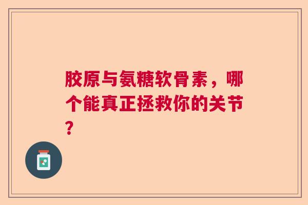 胶原与氨糖软骨素，哪个能真正拯救你的关节？