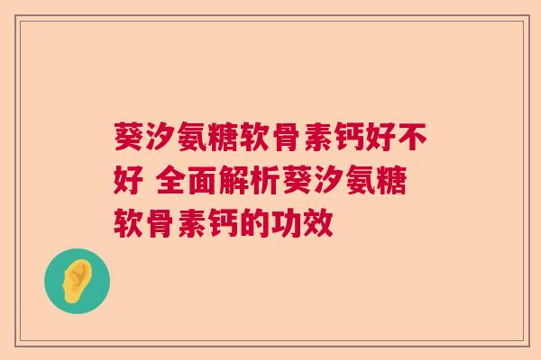 葵汐氨糖软骨素钙好不好 全面解析葵汐氨糖软骨素钙的功效