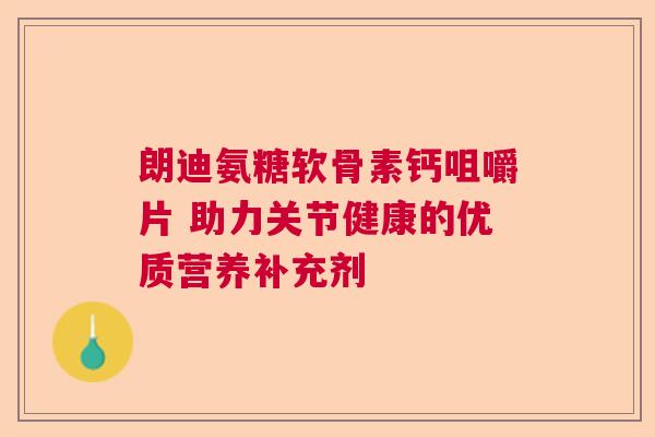 朗迪氨糖软骨素钙咀嚼片 助力关节健康的优质营养补充剂