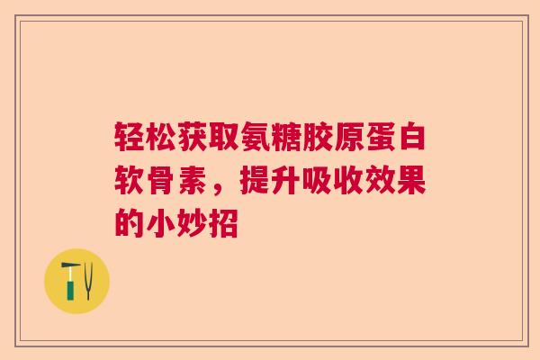 轻松获取氨糖胶原蛋白软骨素，提升吸收效果的小妙招
