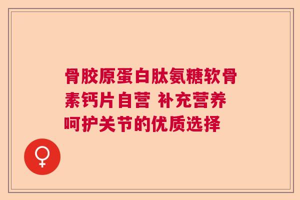 骨胶原蛋白肽氨糖软骨素钙片自营 补充营养呵护关节的优质选择