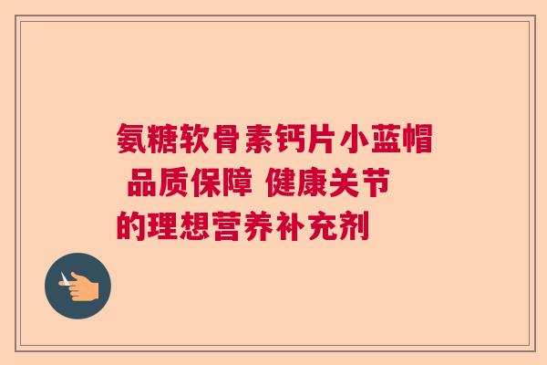 氨糖软骨素钙片小蓝帽 品质保障 健康关节的理想营养补充剂
