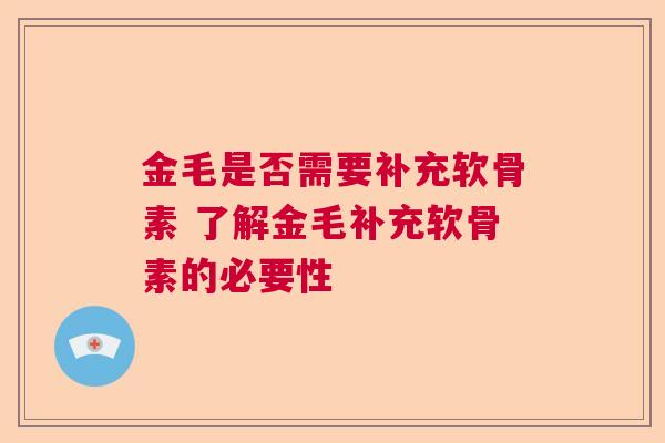 金毛是否需要补充软骨素 了解金毛补充软骨素的必要性