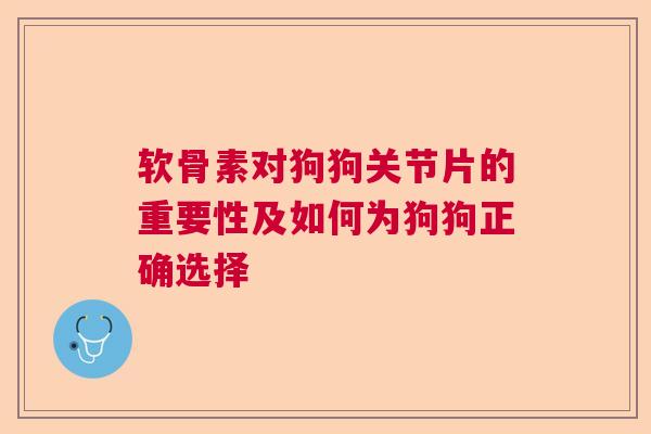 软骨素对狗狗关节片的重要性及如何为狗狗正确选择