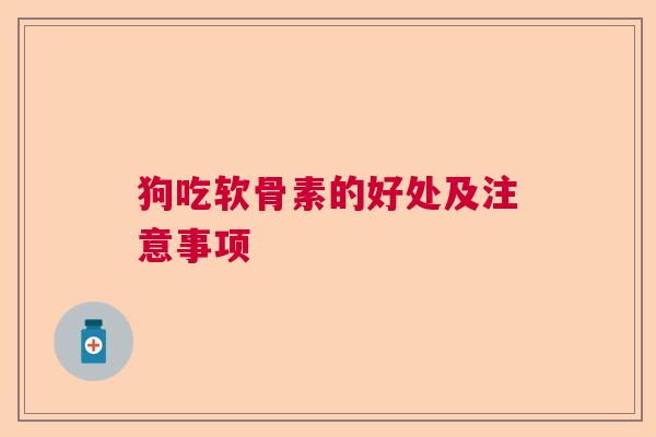 狗吃软骨素的好处及注意事项