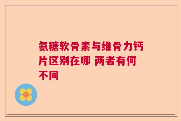 氨糖软骨素与维骨力钙片区别在哪 两者有何不同