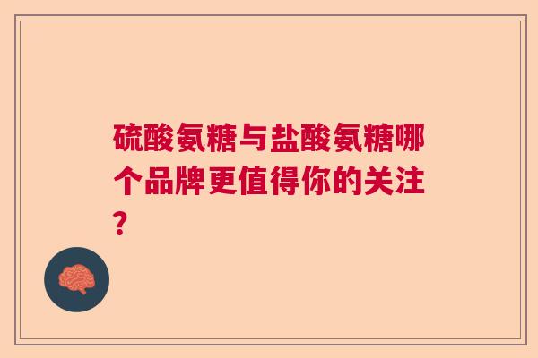 硫酸氨糖与盐酸氨糖哪个品牌更值得你的关注？