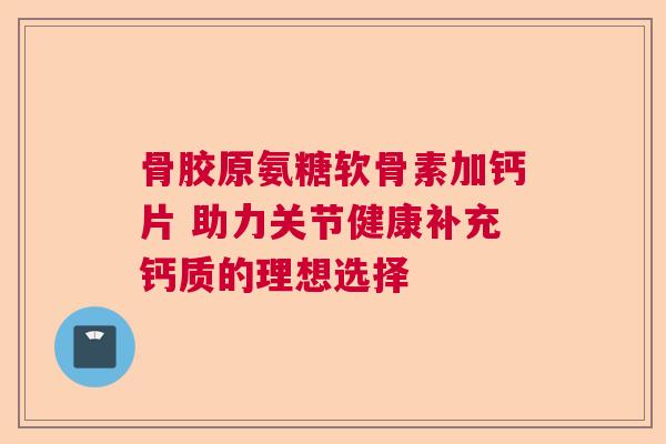 骨胶原氨糖软骨素加钙片 助力关节健康补充钙质的理想选择
